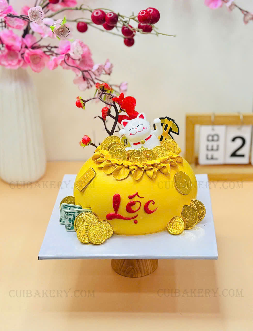 Mẫu bánh kem hũ vàng - MHV016